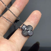 New Laser Black Warrior Necklace, with a lucky four-leaf clover design, super cool