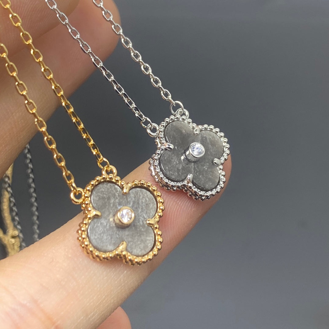 The lucky four-leaf clover necklace comes in three colors for you to choose from. It's believed to bring good luck and fortune.